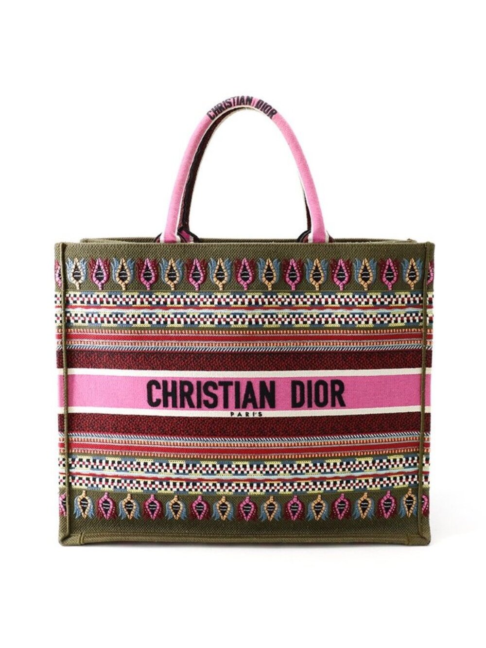 Dior Tote Bag Botanical Pattern Book Large Canvas